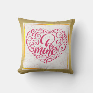 Almofada Be Mine" Texto de Vintage: Feliz dia de os namorad