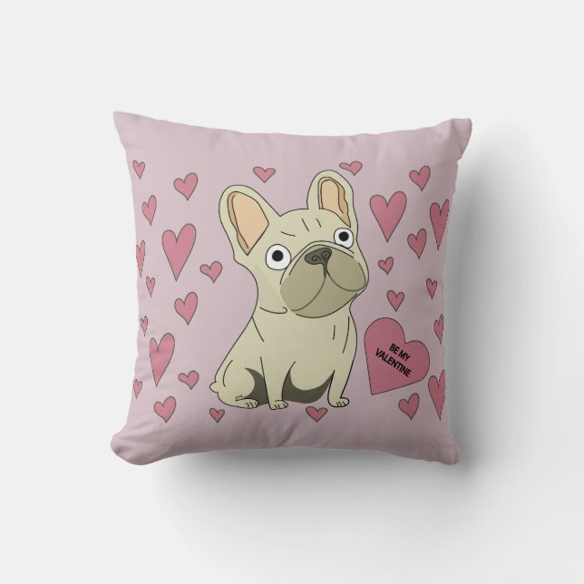 Almofada Be my Valentine, French Bulldog (Frente)