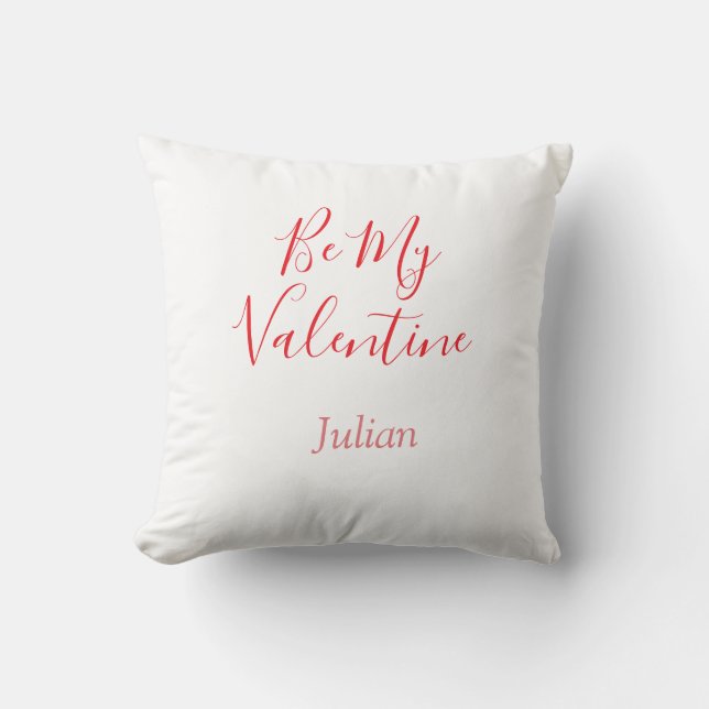 Almofada Be my valentine red name elegant love couple  (Frente)