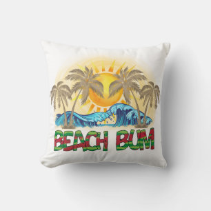 Almofada Beach Bum Melancia, Ondas Oceânicas e Sol Tropic