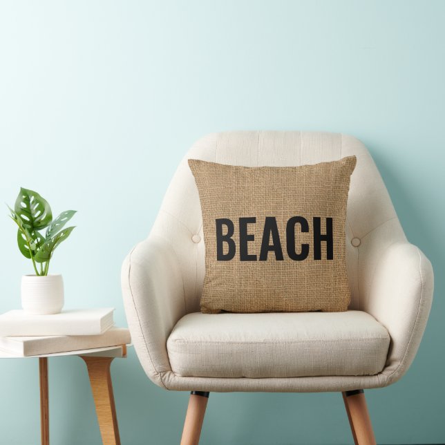 Almofada Beach Burlap Coaster Ocean Beach Seaside (Cadeira)