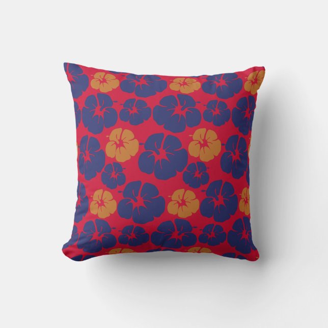 Almofada Beach Hibiscus Tropical Floral (Frente)