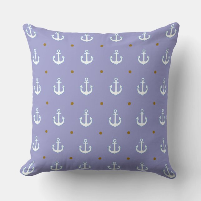 Almofada beach house pattern of anchors (Frente)