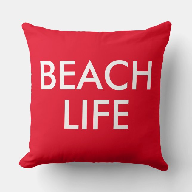 Almofada Beach Life Lifeguard Gift red (Frente)