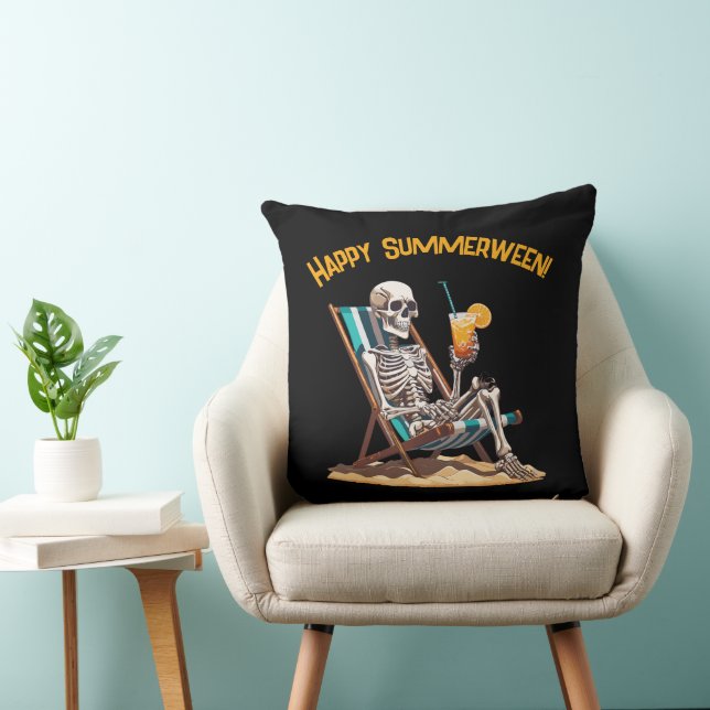 Almofada Beach Lounging Skeleton Halloween (Cadeira)