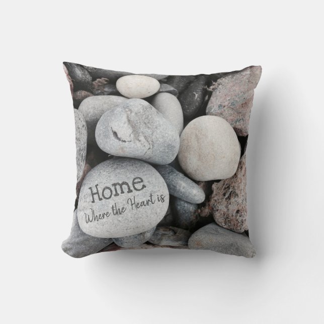 Almofada Beach Pebbles Foto da Natureza Boa Manhã (Frente)