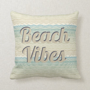 Almofada Beach Vibes Beige e Blue Waves