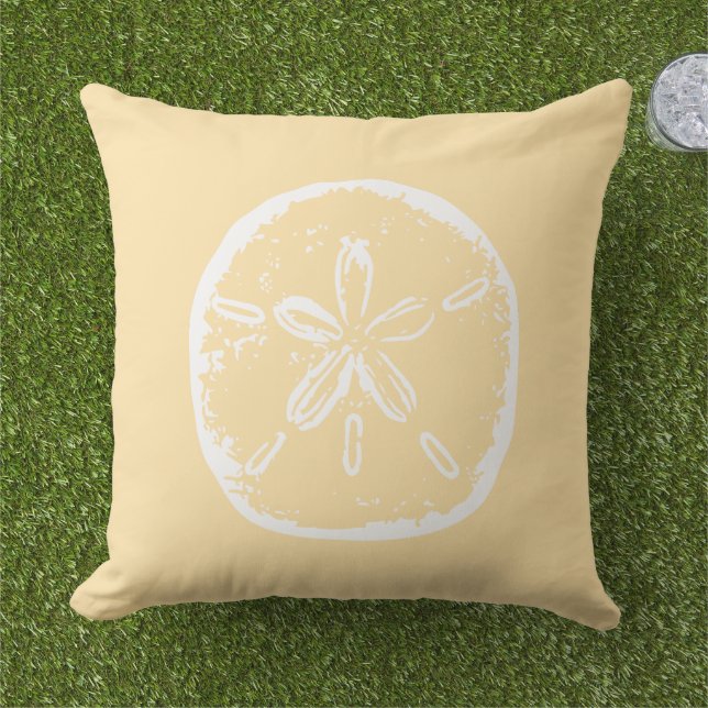 Almofada Beachy beige and white sand dollar shell (Grama)
