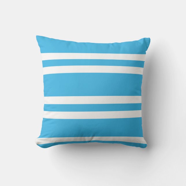 Almofada Beachy Turquoise Blue Stripes (Frente)