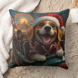 Almofada Beagle Dog Roller Porta copos Natal