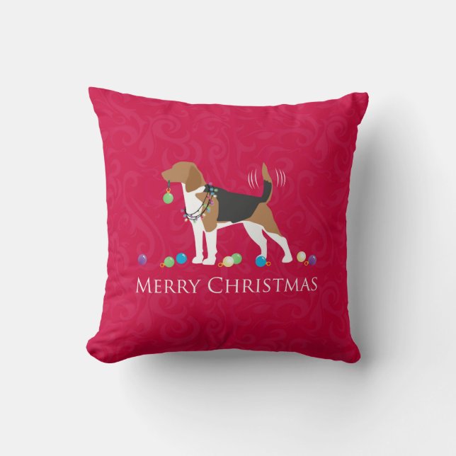 Almofada Beagle Felry Design de Natal (Frente)