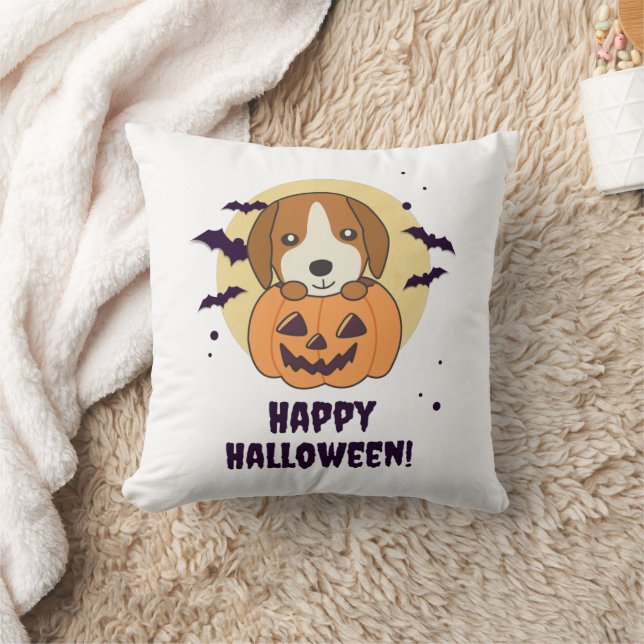 Almofada Beagle In Pumpkin Sweet Dogs Happy Halloween (Cobertor)