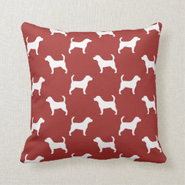 Almofada Beagle Silhouettes Vermelho Padrão