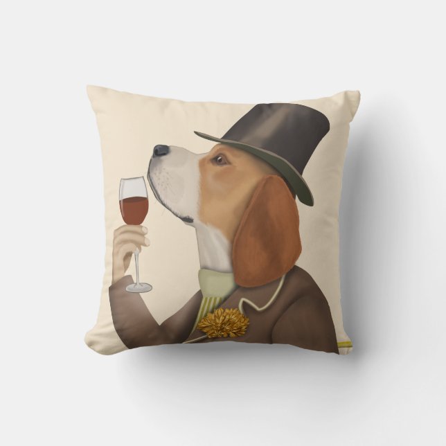 Almofada Beagle Wine Snob (Frente)