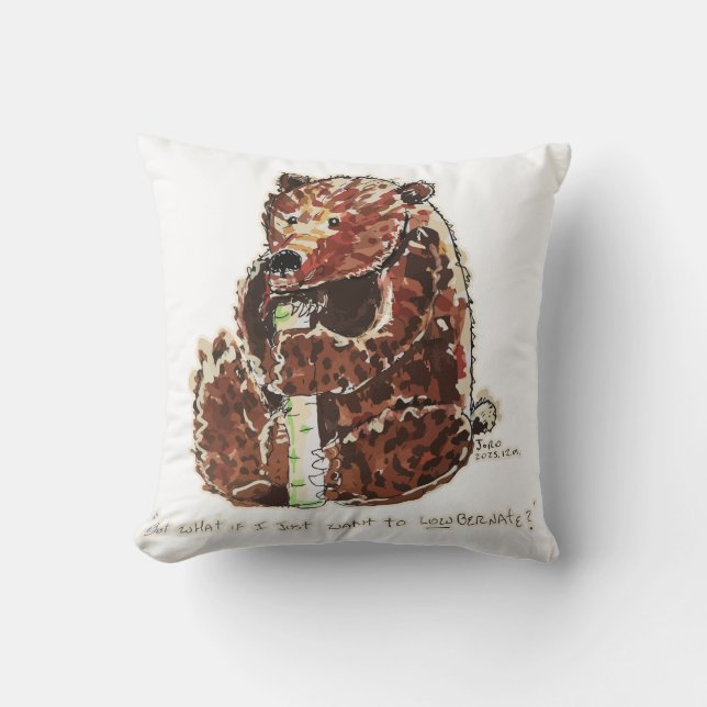 Almofada Bear Contemplates Hibernation (Frente)