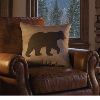 Almofada Bear Silhouette Reversible Throw Pillow