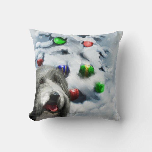 Almofada Bearded Collie Christmas (Frente)