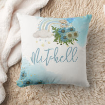 Beary Boho Rainbow Blue Balon Personalize