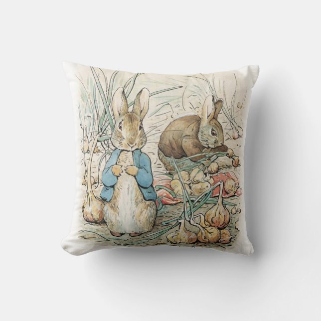 Almofada Beatrix Potter Peter Rabbit E Benjamin Bunny (Frente)