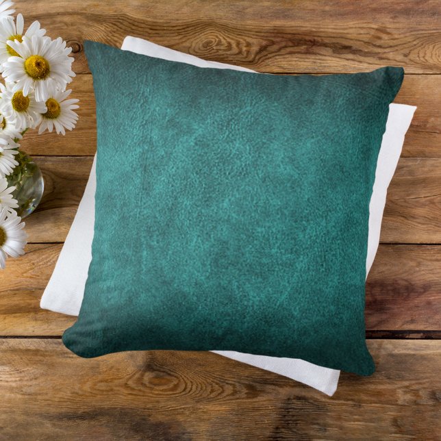 Almofada Beautiful Turquoise Old World Faux Leather (Criador carregado)