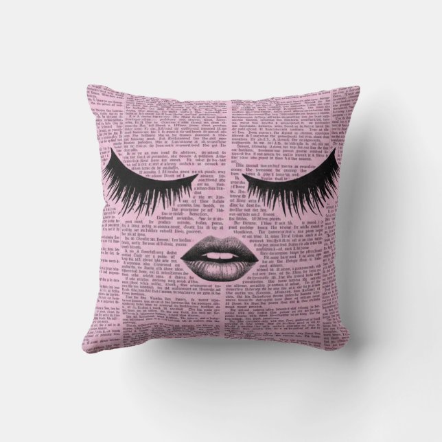 Almofada Beauty Fashion Art Pink Throw Pillow (Verso)