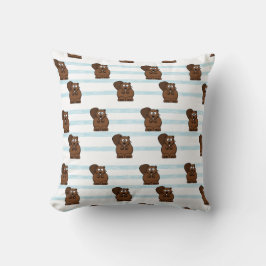 Almofada Beaver em faixas azuis