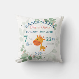 Almofada Bebê Aposta com Girafa e Folhas Bordadas