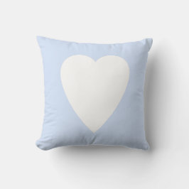 Almofada Bebê Azul Pastel & Coração Branco com Design em Fo