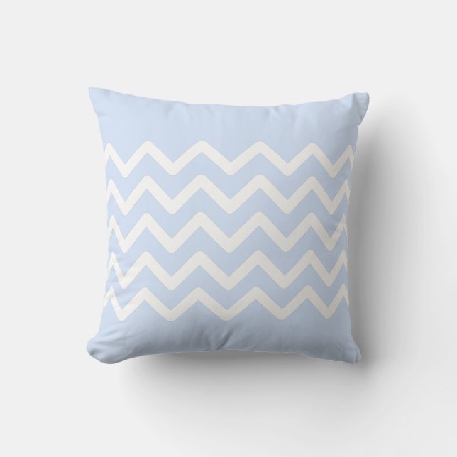 Almofada Bebê Azul Pastel e Design de Padrão Ziguezague Bra (Frente)