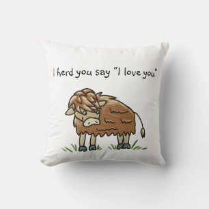 Almofada Bebê bison búfalo Eu te amo travesseiro