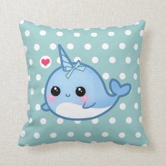 Almofada Bebê bonito narwhal em bolinhas