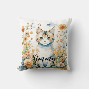 Almofada Bebê de Gato Floral