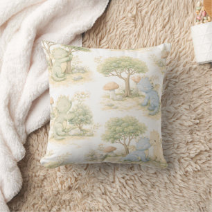 Almofada Bebê Dragão Fofo Padrão Floresta Pastel (2)