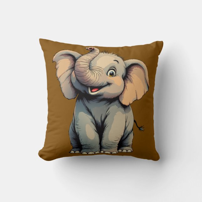 Almofada Bebê Elefante Adorável (Frente)