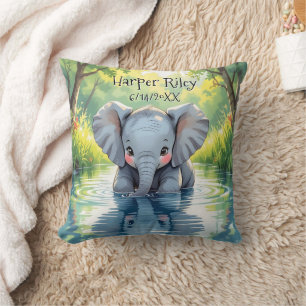Almofada Bebê Elefante Adorável e Reflexo Personalizado