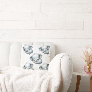 Almofada Bebê Elefante Adormecido na Nuvem - Decoração de B