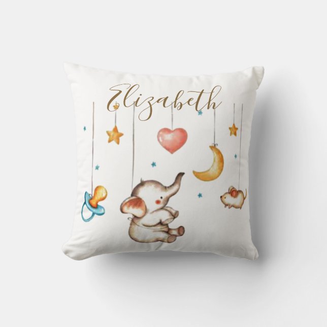 Almofada Bebê elefante fofo  (Frente)