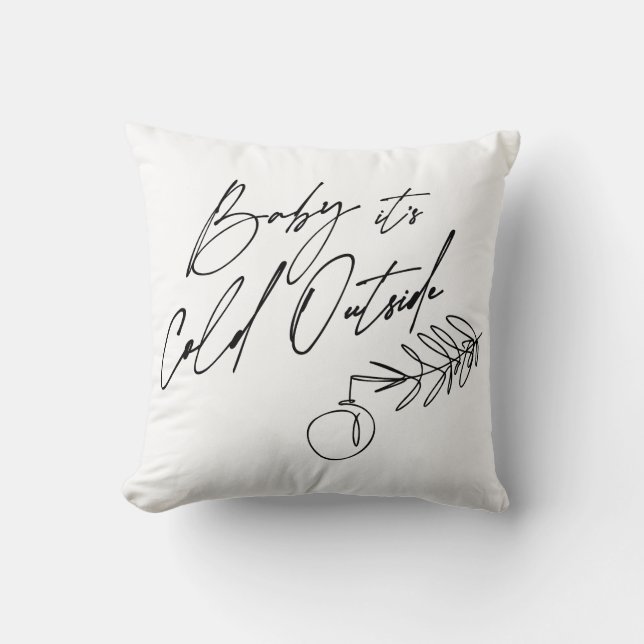 Almofada Bebê Está Frio Fora do Natal (Frente)