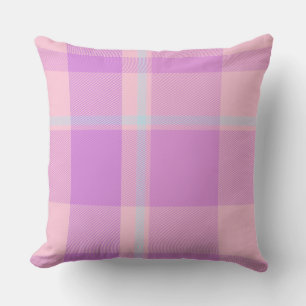 Almofada Bebê Lindo Rosa e Padrão Xadrez Roxo