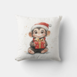 Almofada Bebê Macaco da Série Adorável de Natal Animal