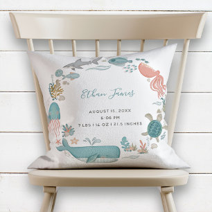 Almofada Bebê Menino Sob O Mar Estatuam Em Bicho