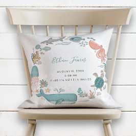 Almofada Bebê Menino Sob O Mar Estatuam Em Bicho