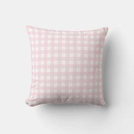 Almofada Bebê Rosa e Gingham Médio Branco. Travesseiro deco