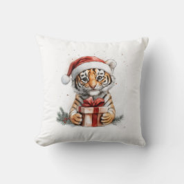 Almofada Bebê-Tigre da Série Adorável de Natal Animal