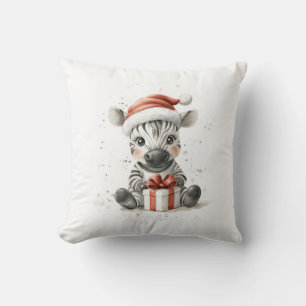 Almofada Bebê Zebra da Série Adorável de Natal Animal em Sa