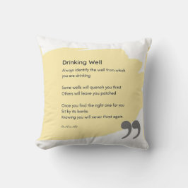 Almofada Bebendo well poem amarelo