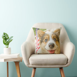 Almofada Bebês Mais Pobres Corgi Puppy Patriótico
