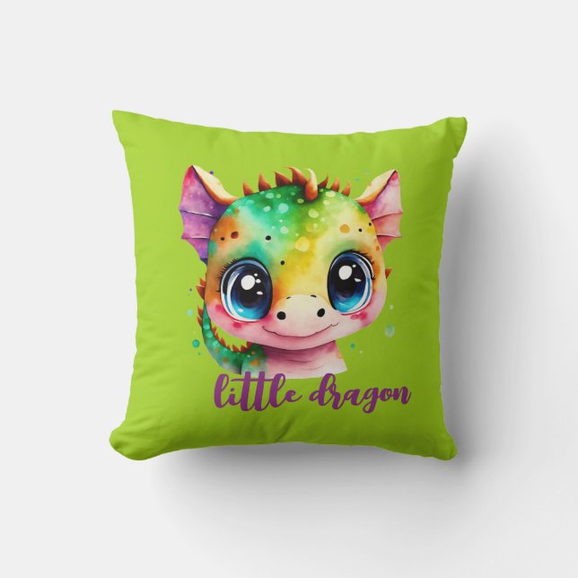 Almofada Bebida Dragão, com cor verde-aquosa (Frente)