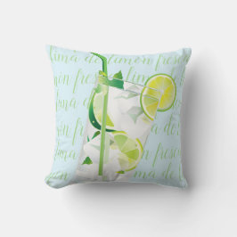 Almofada Bebida refrescante "lima de limón" fresca Script p