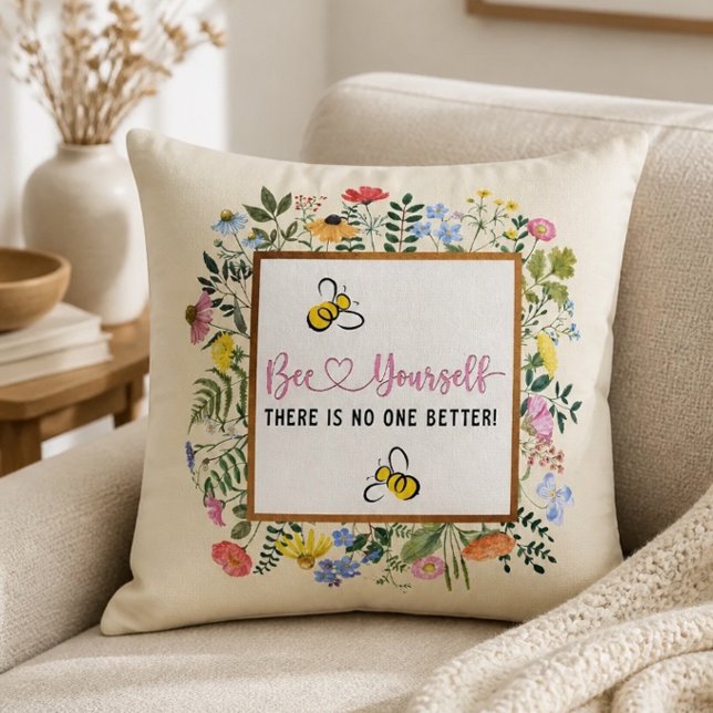 Almofada Bee Yourself Motivacional (Criador carregado)